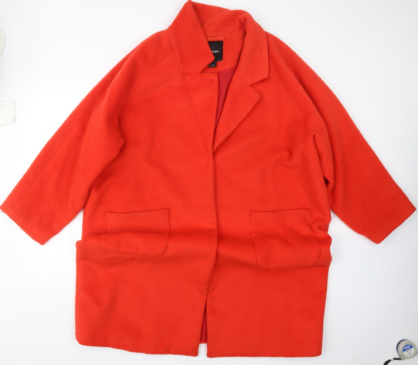 Monki Womens Red   Pea Coat Coat Size L
