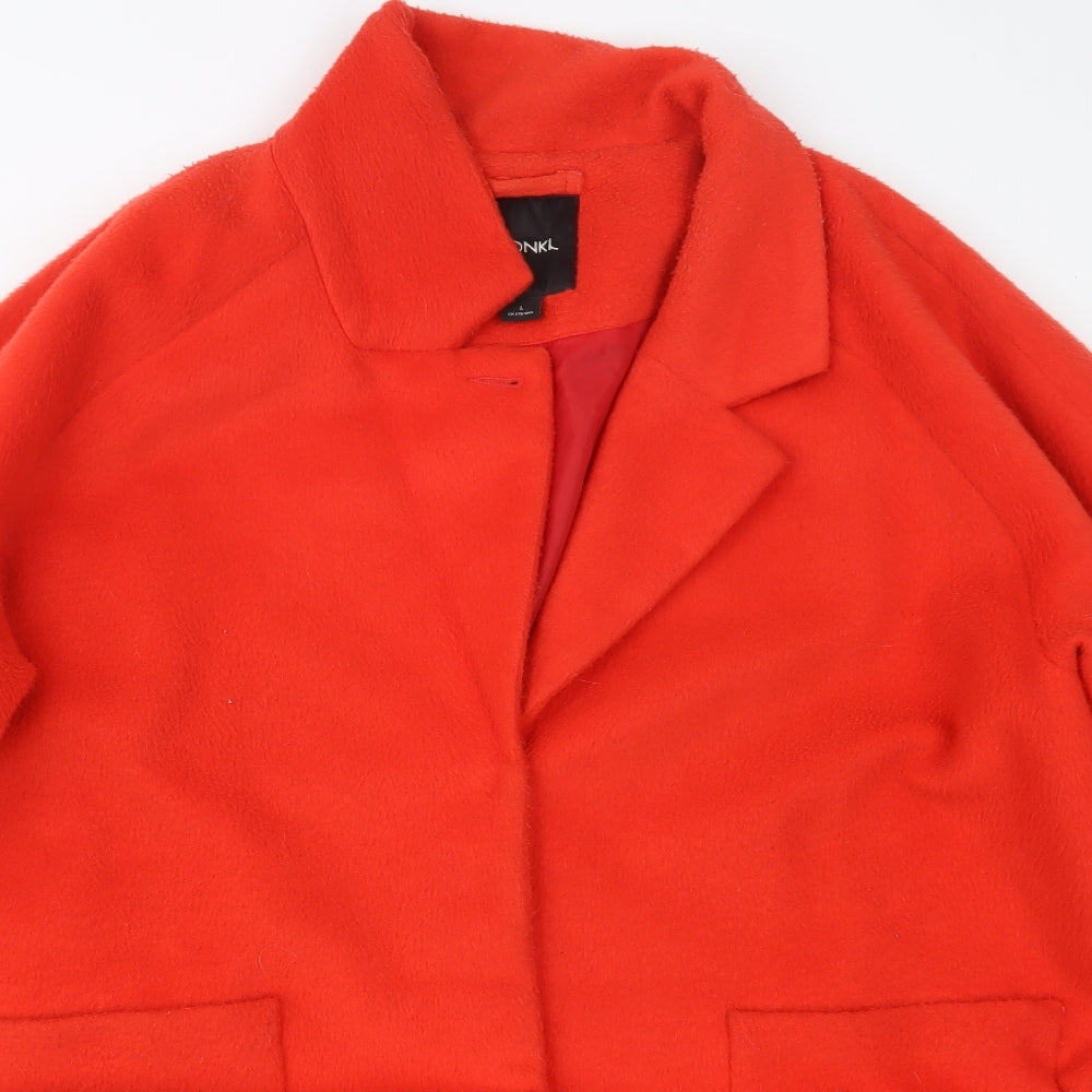 Monki Womens Red   Pea Coat Coat Size L