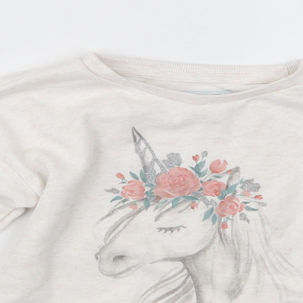 Primark Girls White   Pullover Jumper Size 7-8 Years