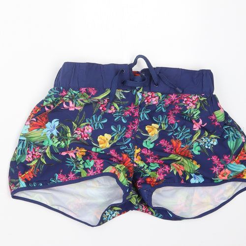 Mantaray Womens Blue Geometric  Hot Pants Shorts Size 10