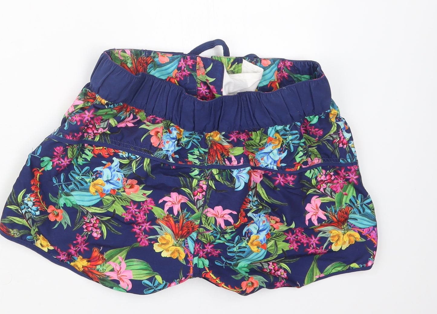 Mantaray Womens Blue Geometric  Hot Pants Shorts Size 10