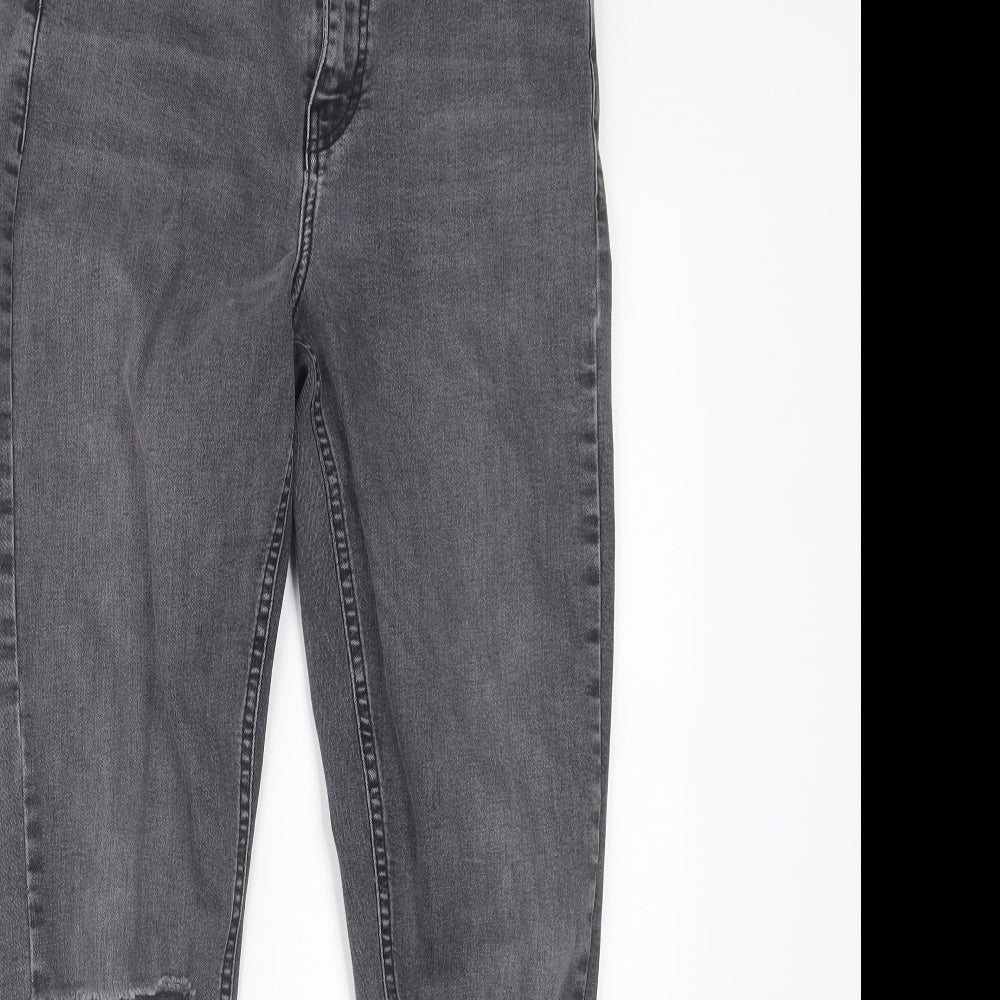 Topshop Womens Black  Denim Straight Jeans Size 28 in L28 in
