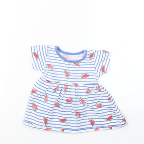 Peacocks Girls Blue Geometric  Basic T-Shirt Size 0-3 Months