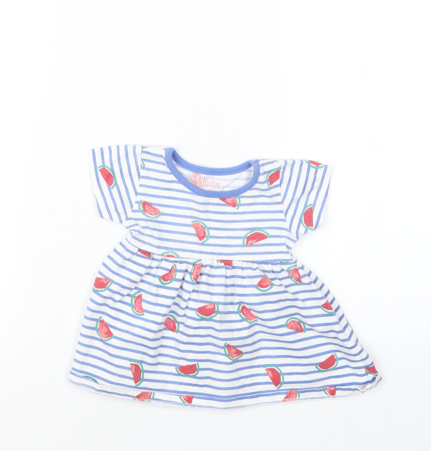 Peacocks Girls Blue Geometric  Basic T-Shirt Size 0-3 Months