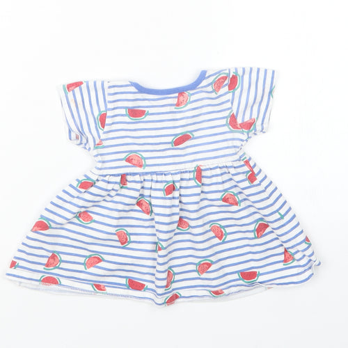 Peacocks Girls Blue Geometric  Basic T-Shirt Size 0-3 Months