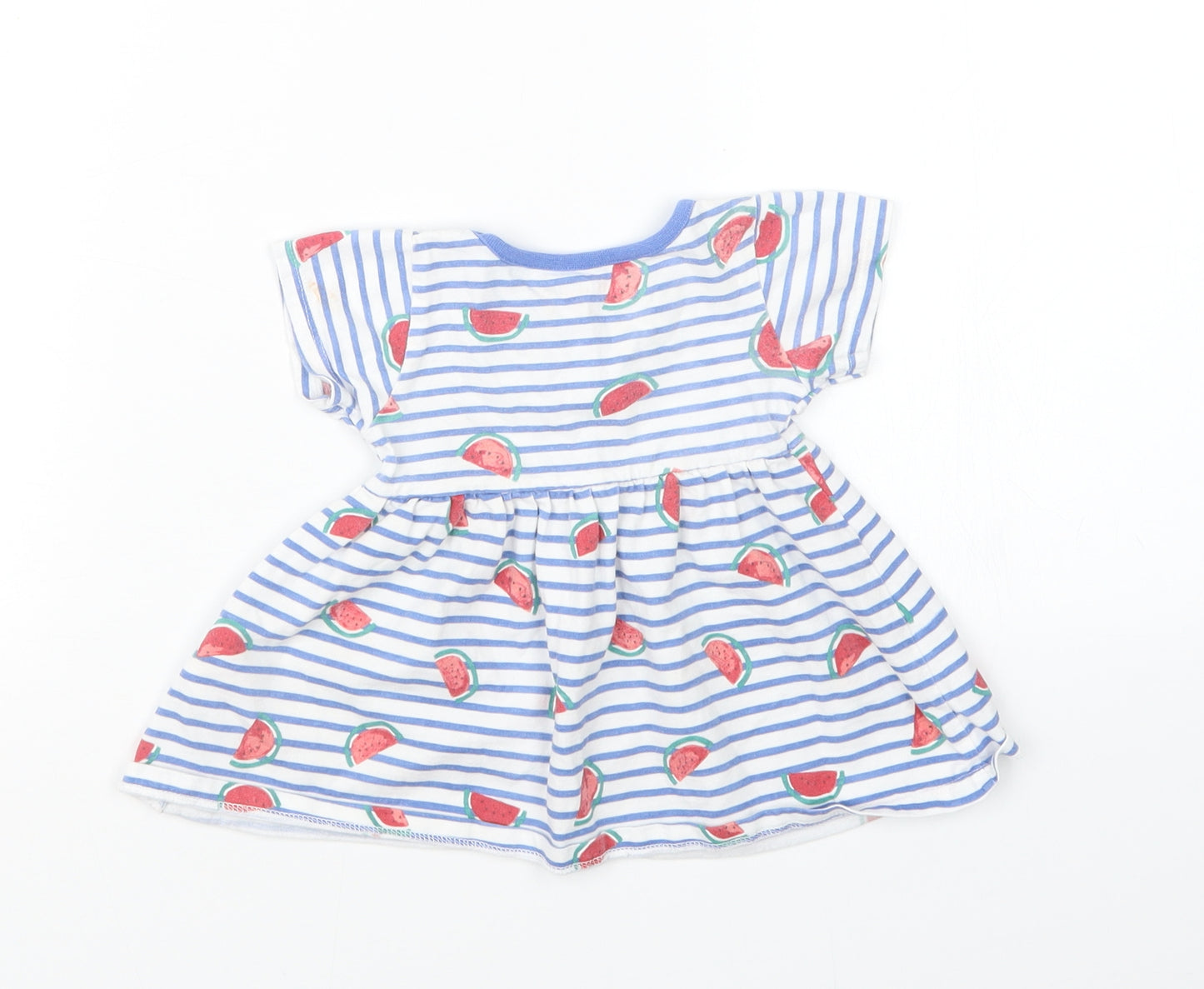 Peacocks Girls Blue Geometric  Basic T-Shirt Size 0-3 Months