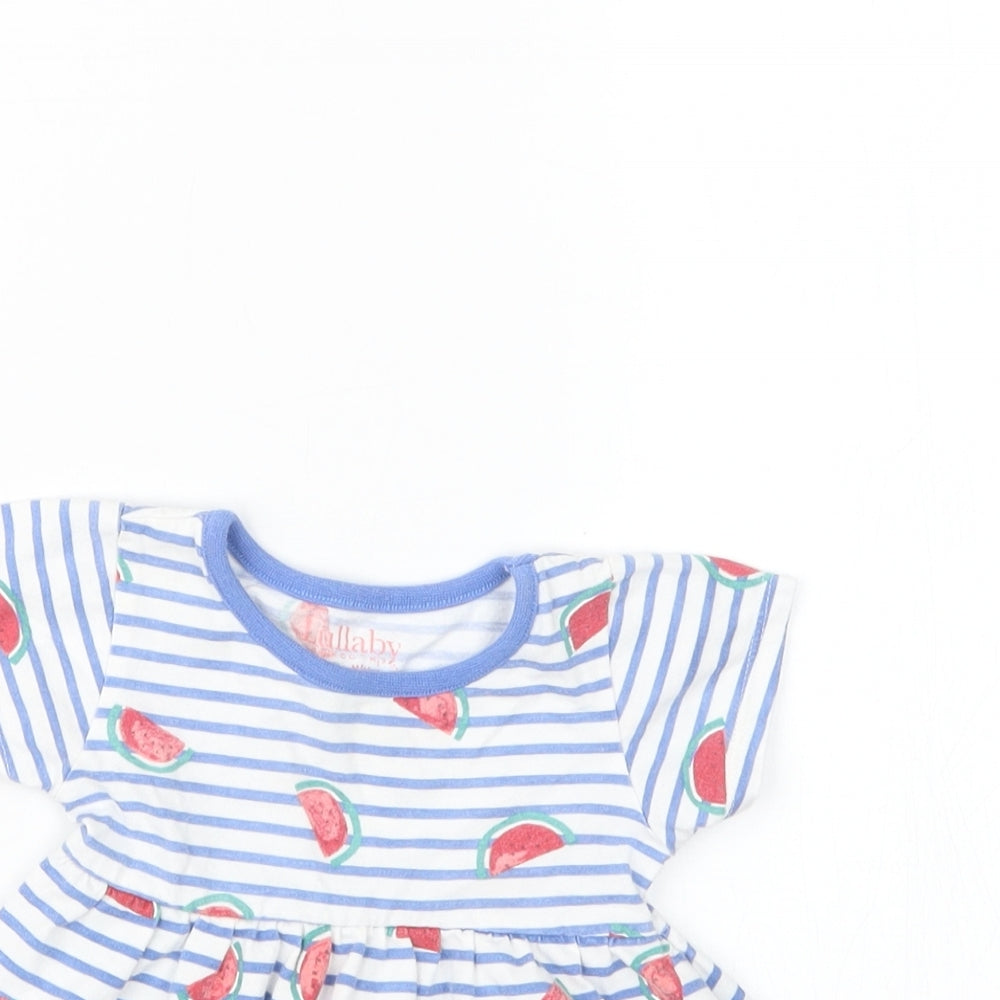 Peacocks Girls Blue Geometric  Basic T-Shirt Size 0-3 Months