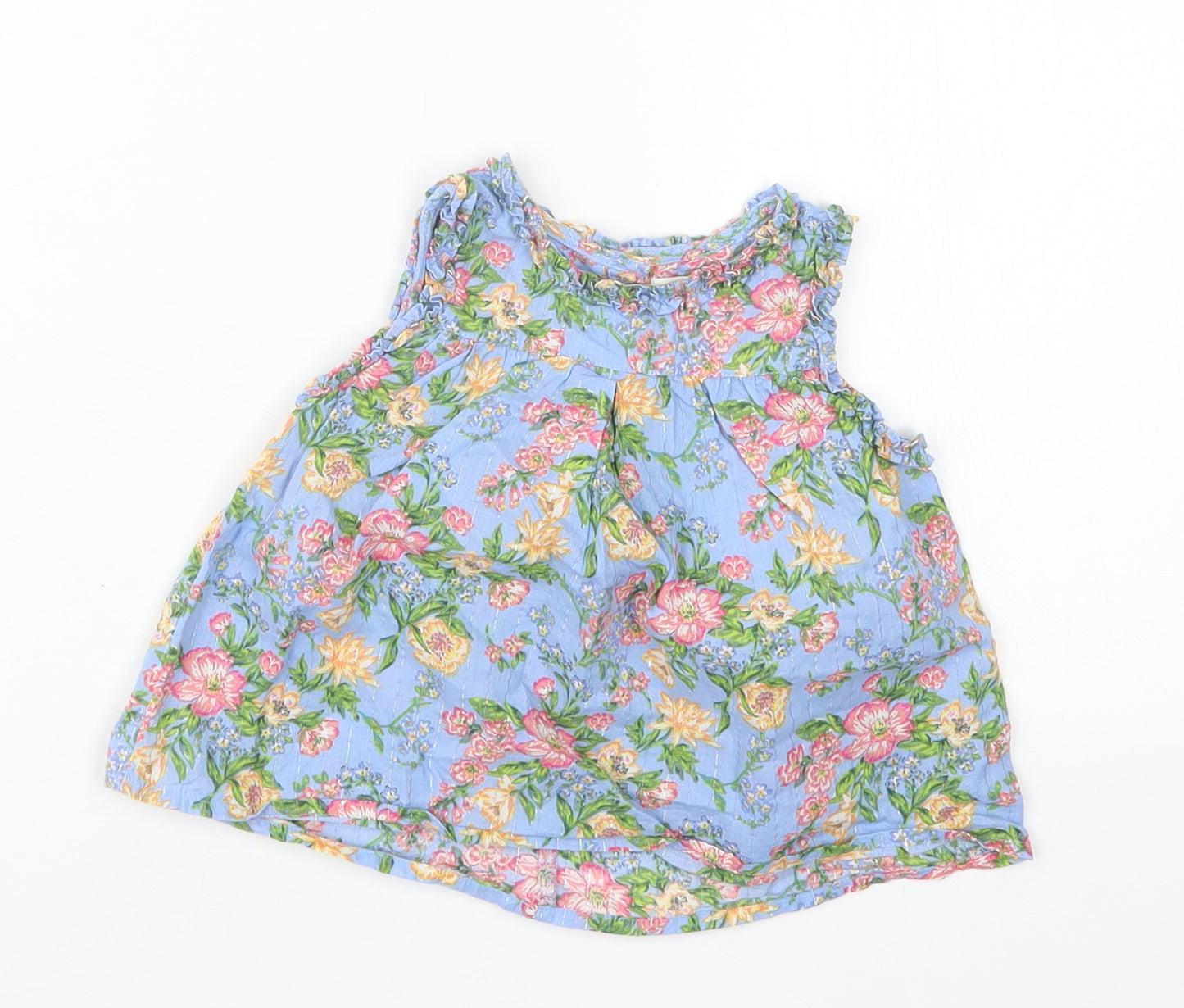 NEXT Girls Blue Fair Isle  Basic T-Shirt Size 6-9 Months