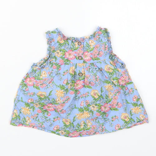 NEXT Girls Blue Fair Isle  Basic T-Shirt Size 6-9 Months