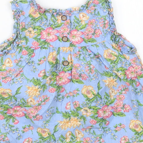 NEXT Girls Blue Fair Isle  Basic T-Shirt Size 6-9 Months