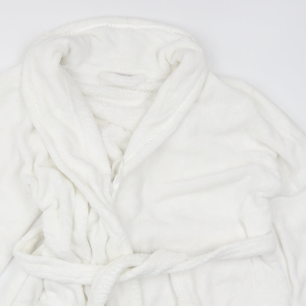 Matalan Womens White Solid  Kimono Robe Size 16
