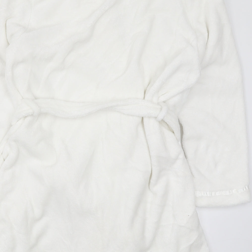 Matalan Womens White Solid  Kimono Robe Size 16