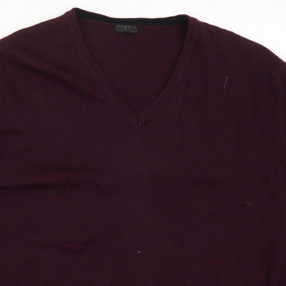 HIJKLM Mens Purple  Knit Pullover Jumper Size M  - Burgundy