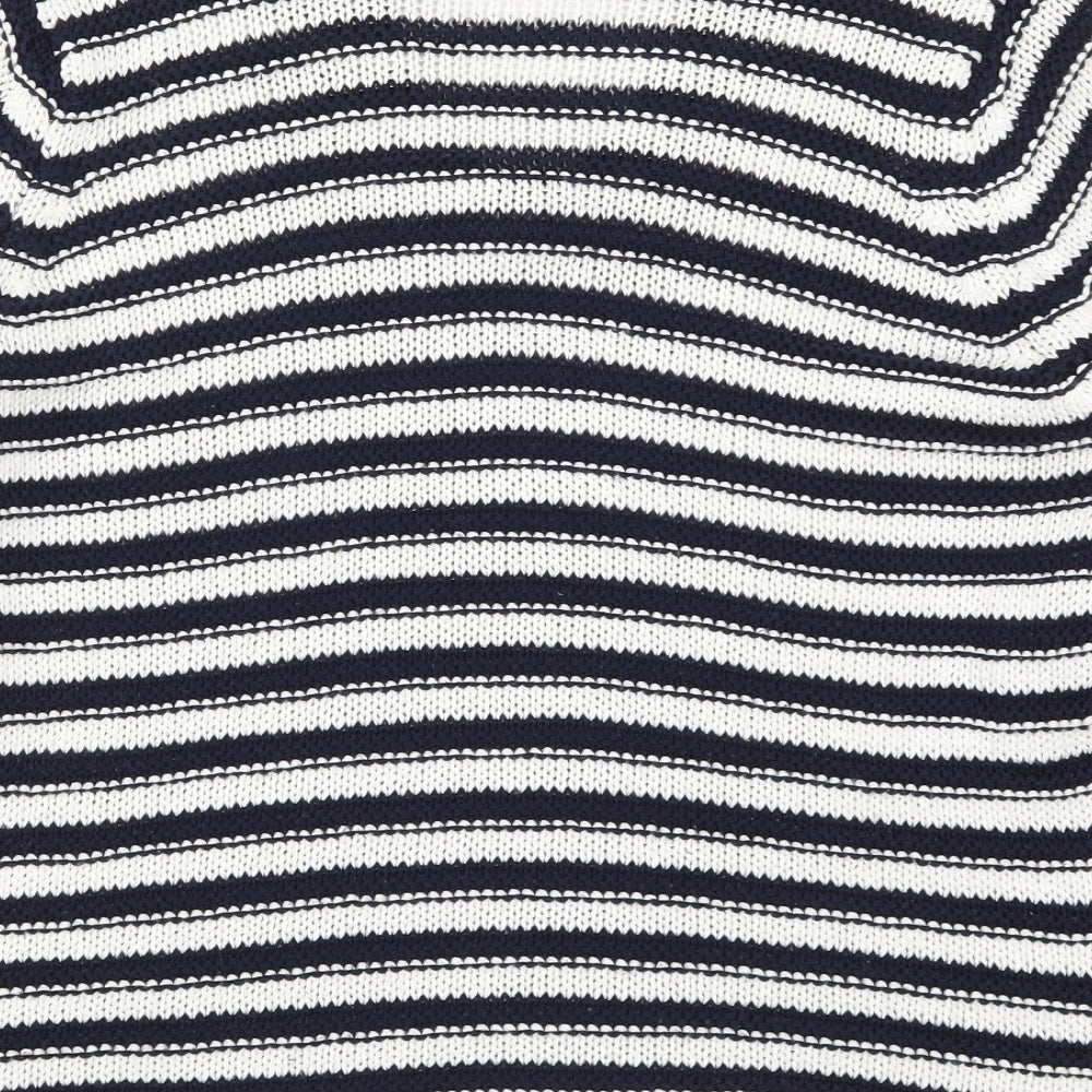 Per Una Womens Blue Striped Knit Pullover Jumper Size L  - Navy