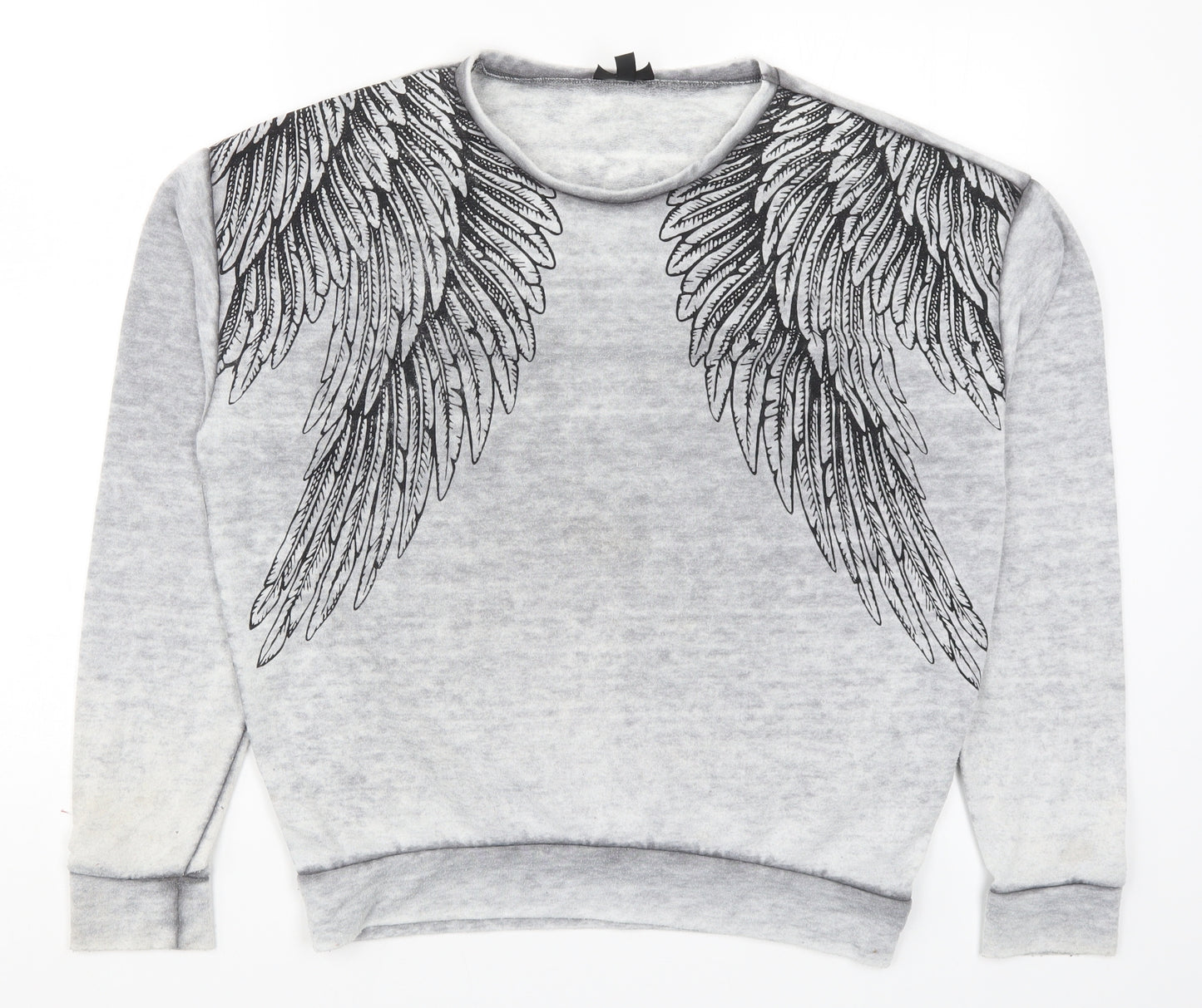 Topshop Womens Grey   Pullover Sweatshirt Size 6  - Wings