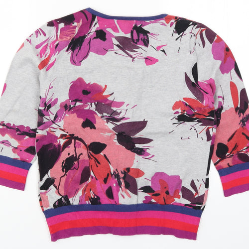 Per Una Womens Pink Floral Knit Cardigan Jumper Size 12