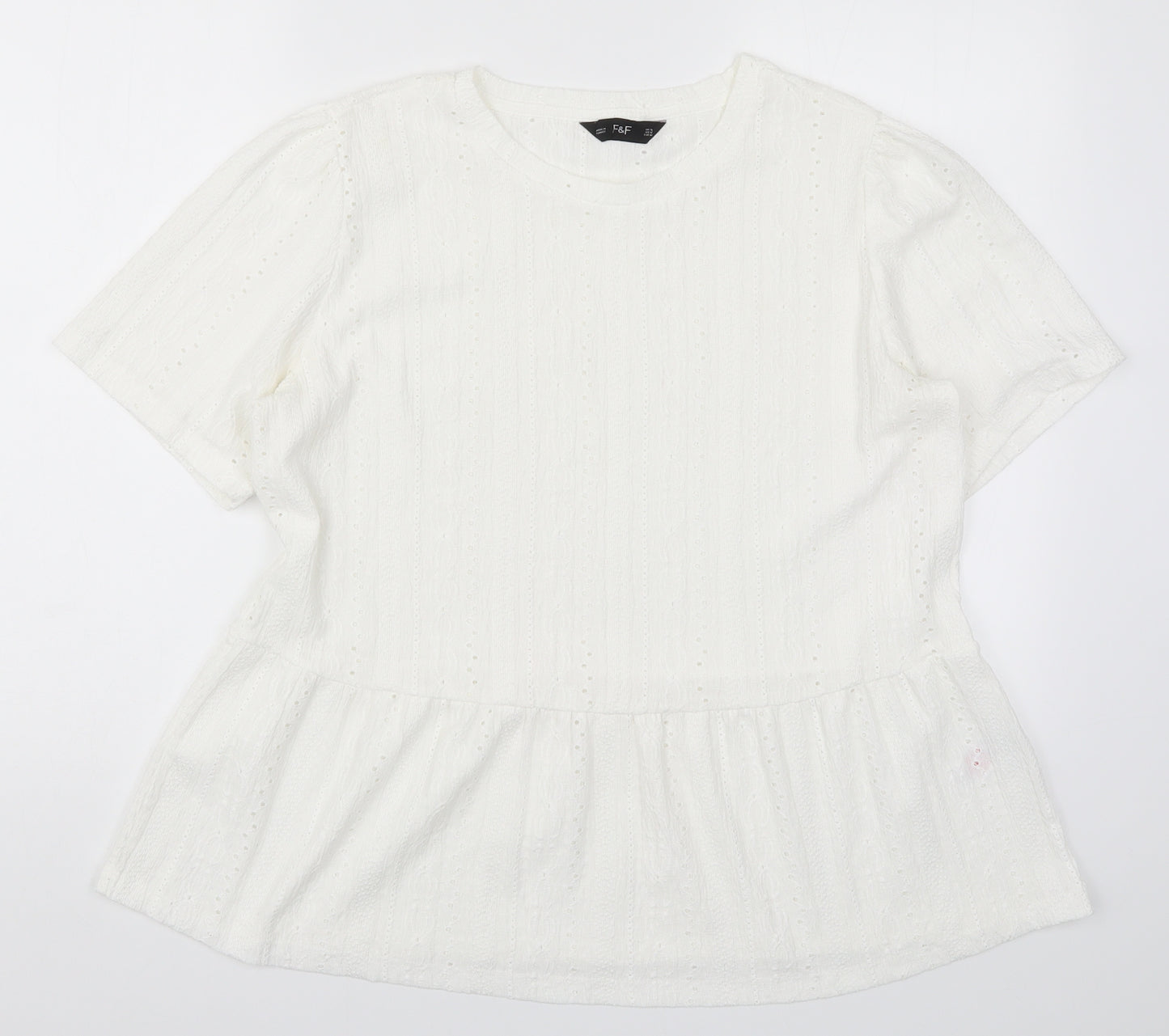 F&F Womens White   Basic T-Shirt Size 16