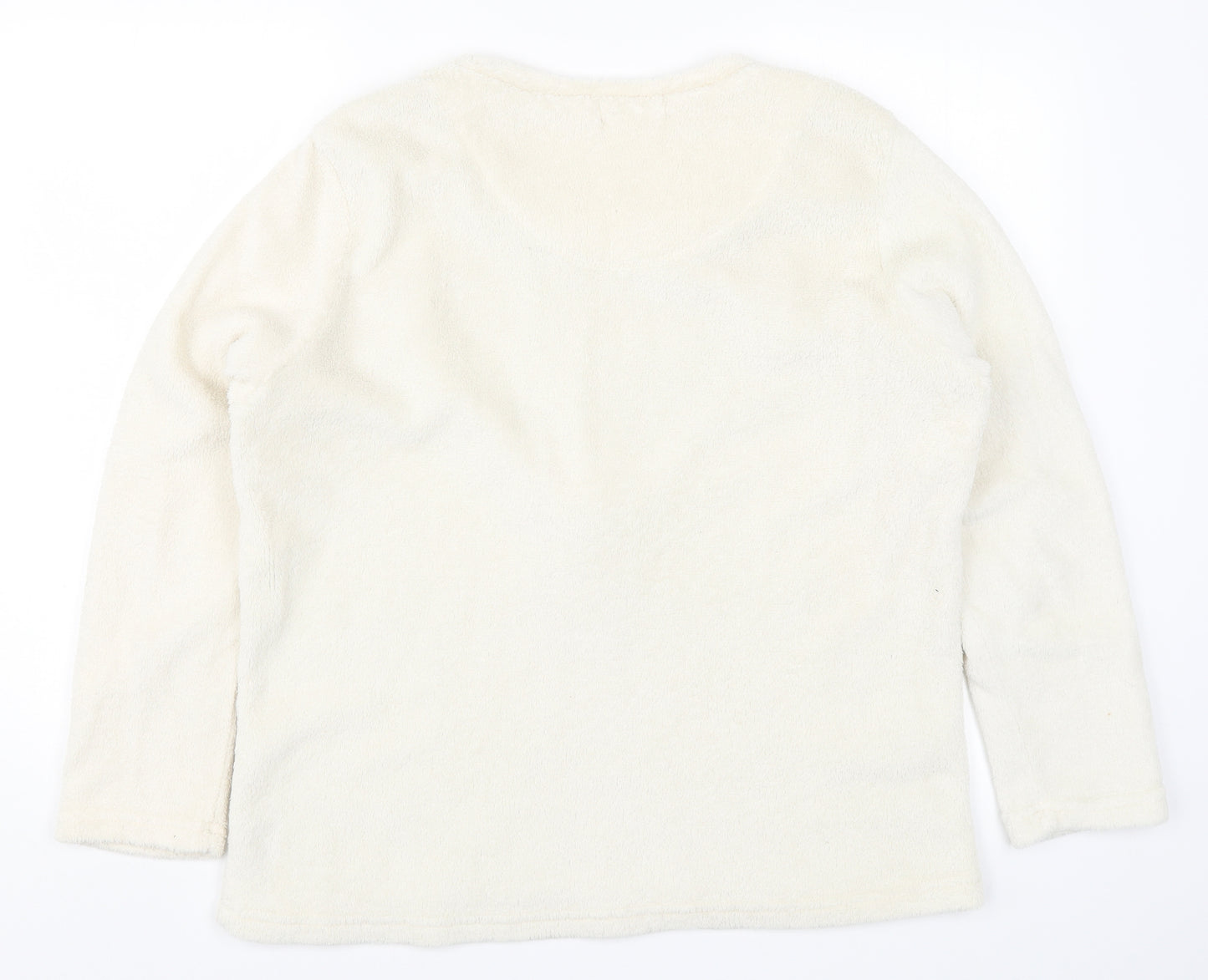 Primark Womens Beige Solid  Top Pyjama Top Size 14  - Reindeer Christmas