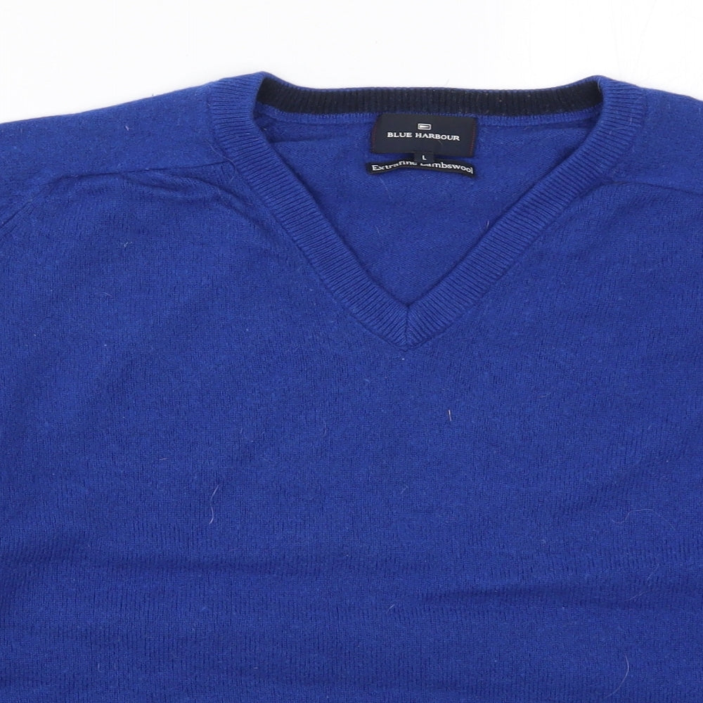 Blue Harbour Mens Blue  Knit Pullover Jumper Size L