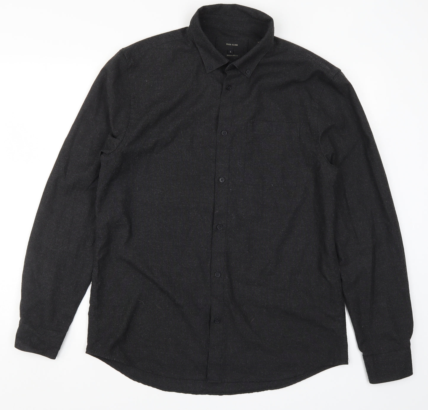 River Island Mens Grey    Button-Up Size L