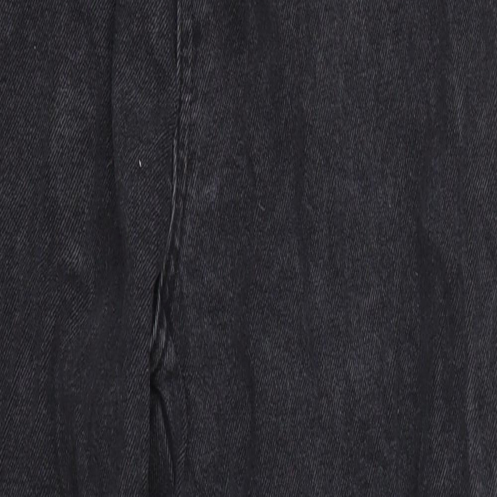 New Look Womens Grey  Denim Straight Jeans Size 10 L25 in - Papaerbag Waist