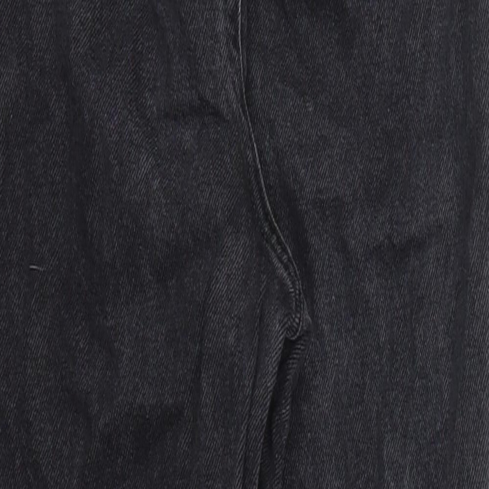 New Look Womens Grey  Denim Straight Jeans Size 10 L25 in - Papaerbag Waist