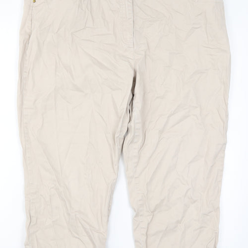 Soon Mens Beige   Cropped Trousers Size 18 L29 in
