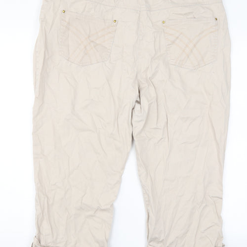Soon Mens Beige   Cropped Trousers Size 18 L29 in