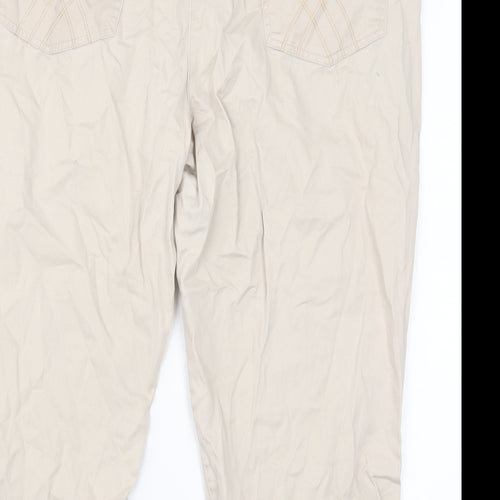 Soon Mens Beige   Cropped Trousers Size 18 L29 in
