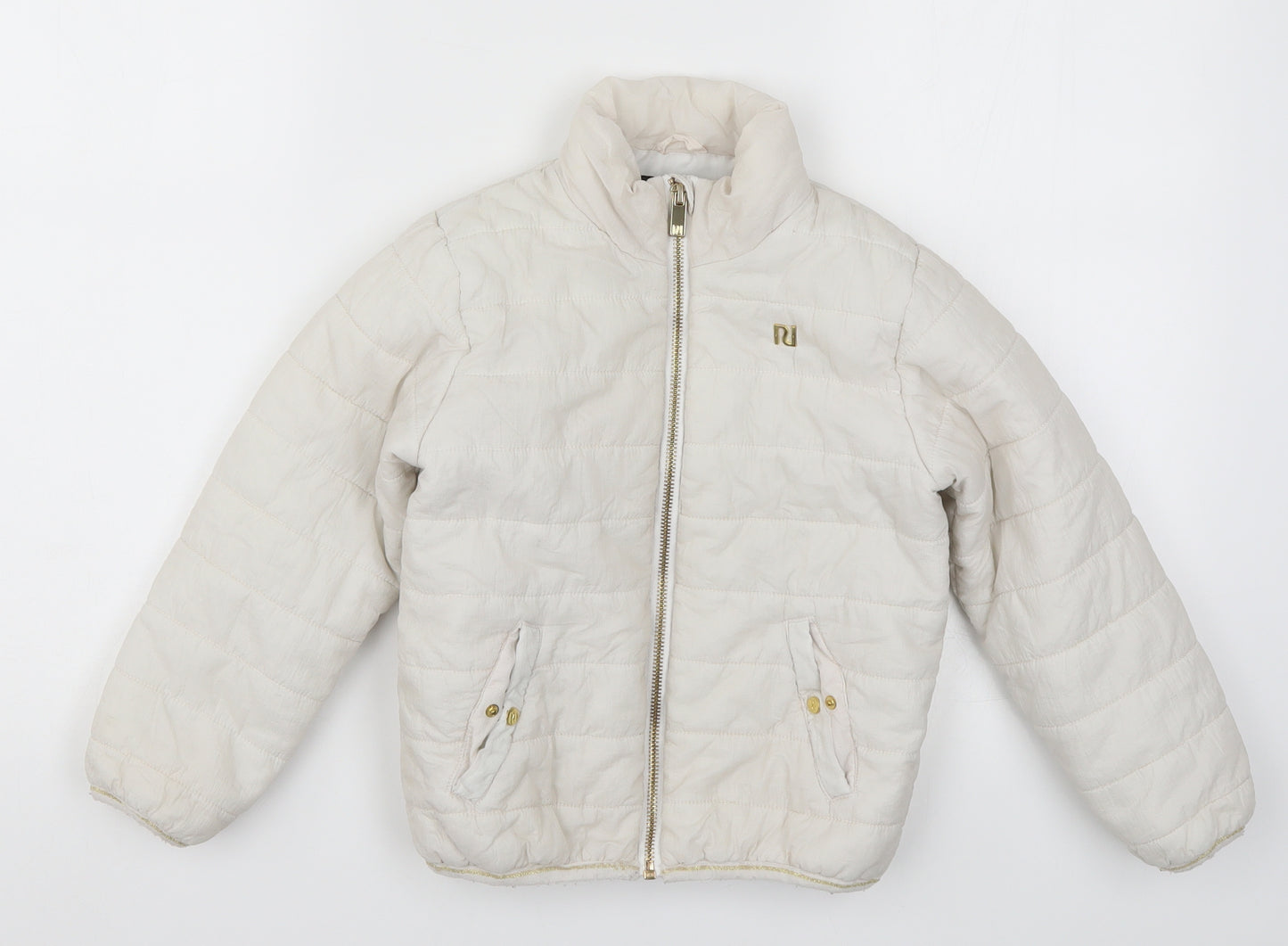 River Island Girls White   Basic Coat Coat Size 5-6 Years