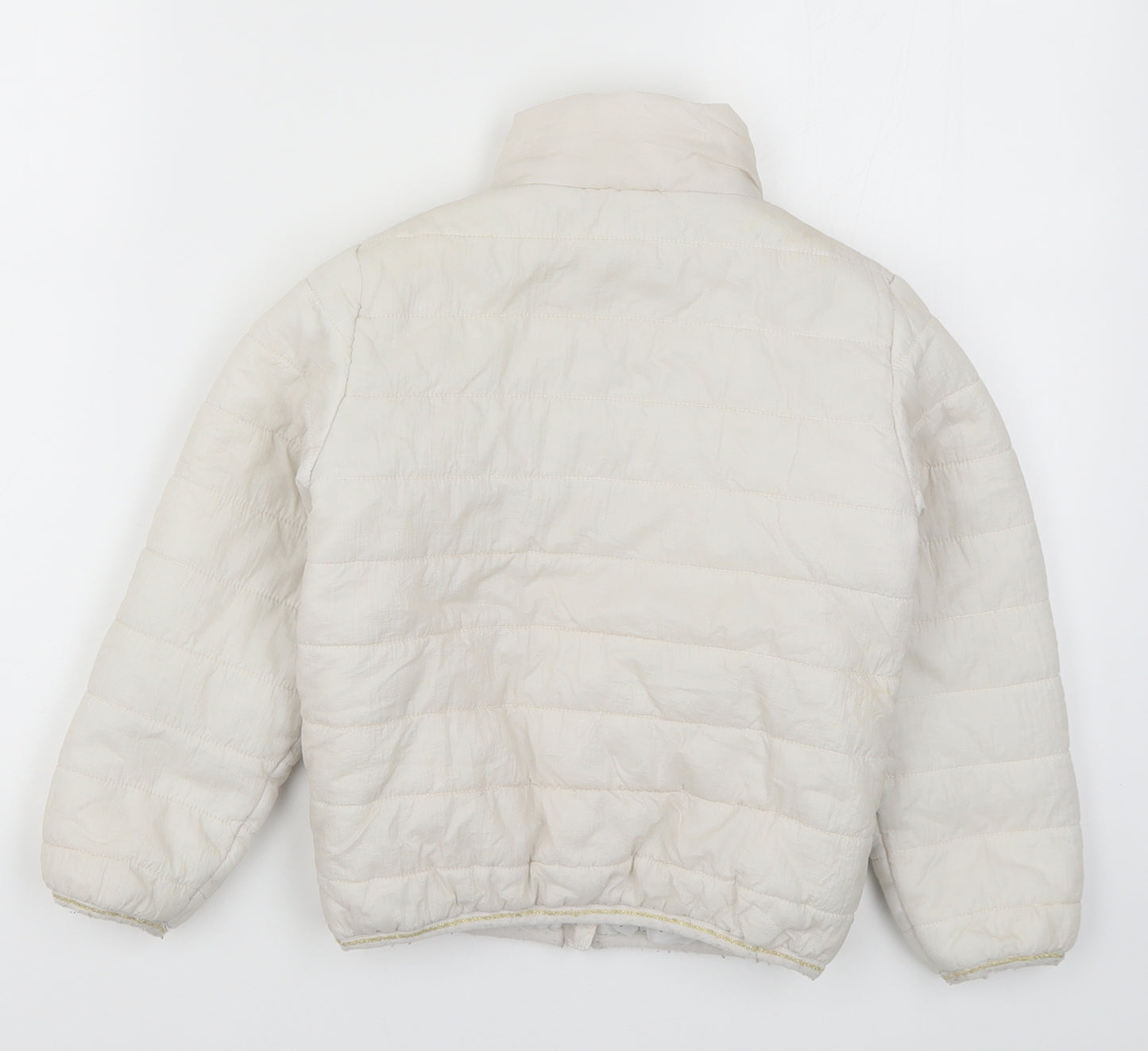 River Island Girls White   Basic Coat Coat Size 5-6 Years