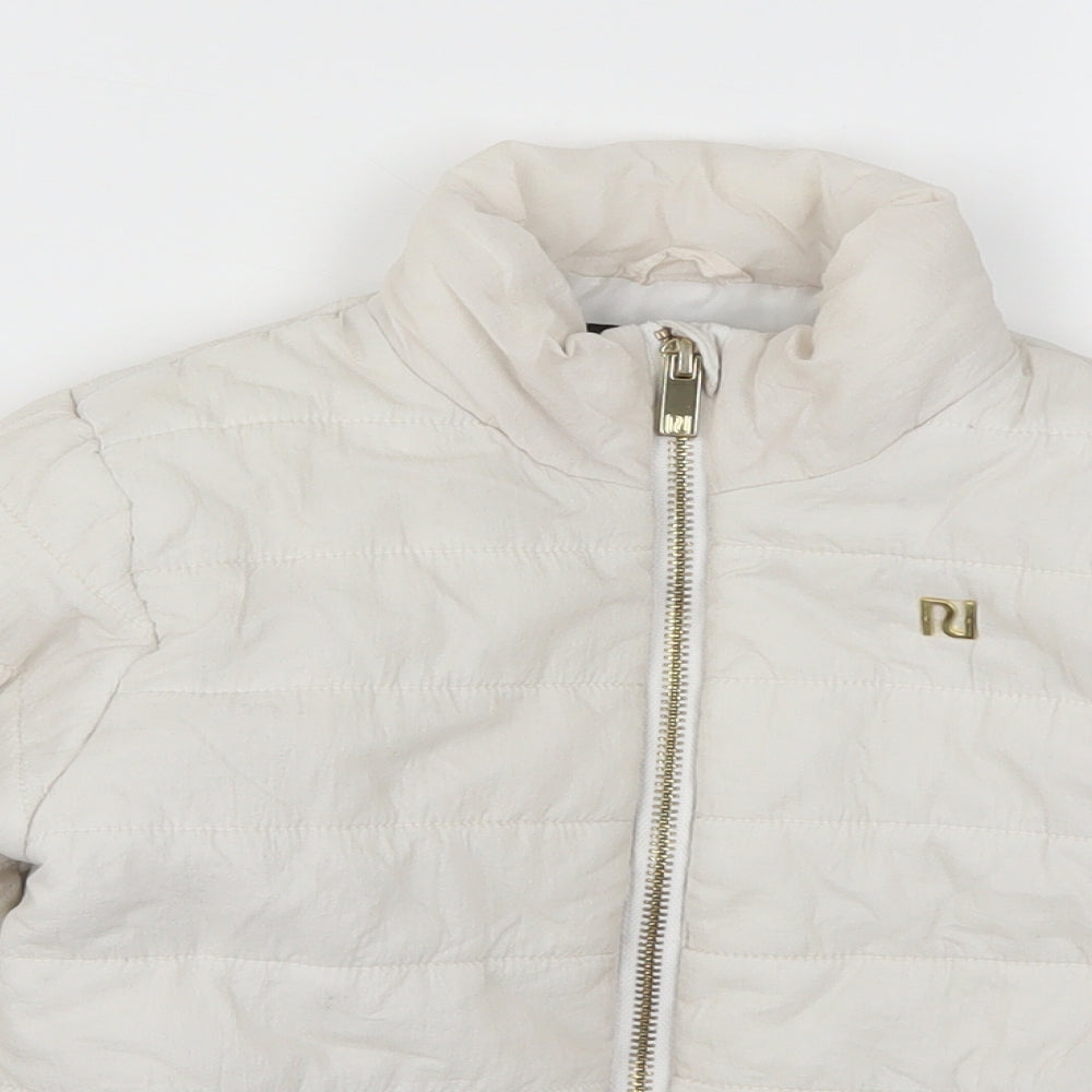 River Island Girls White   Basic Coat Coat Size 5-6 Years