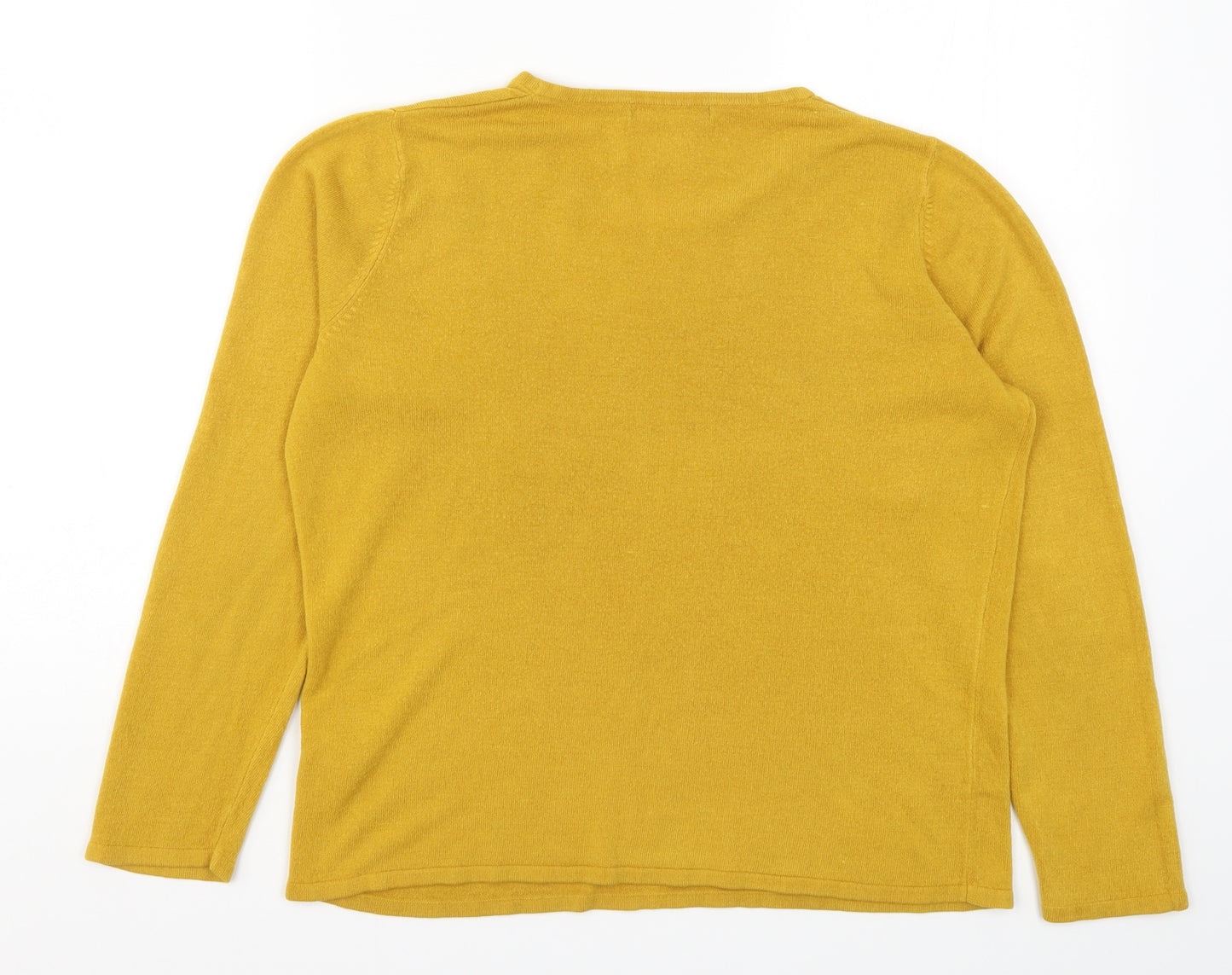 Bonmarché Womens Yellow  Knit Pullover Jumper Size M