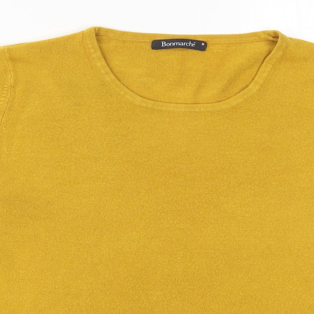 Bonmarché Womens Yellow  Knit Pullover Jumper Size M