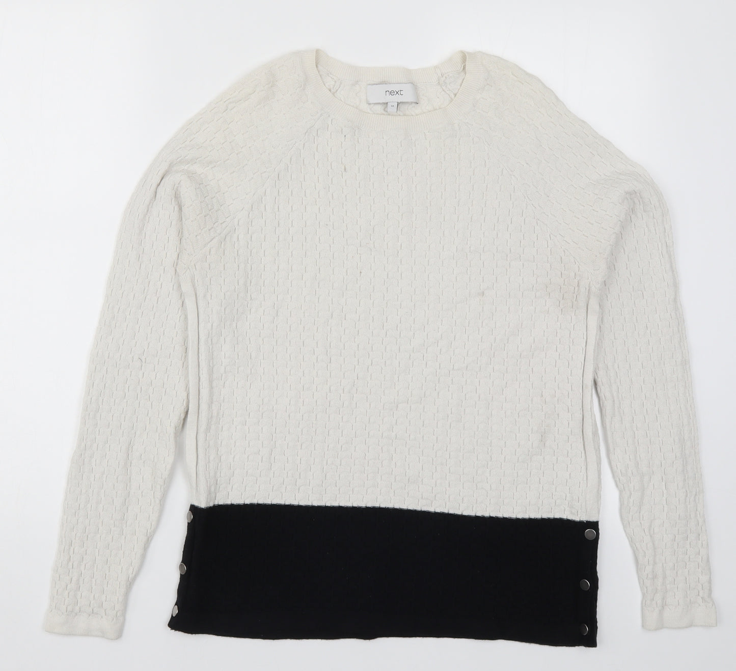 NEXT Womens White  Knit Pullover Jumper Size 10  - Black Colour Block