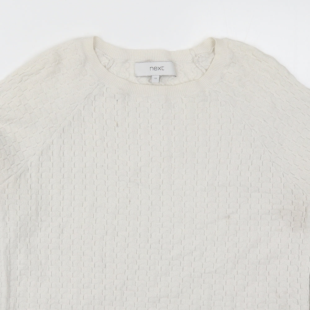 NEXT Womens White  Knit Pullover Jumper Size 10  - Black Colour Block