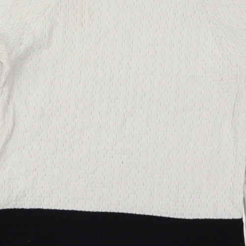 NEXT Womens White  Knit Pullover Jumper Size 10  - Black Colour Block