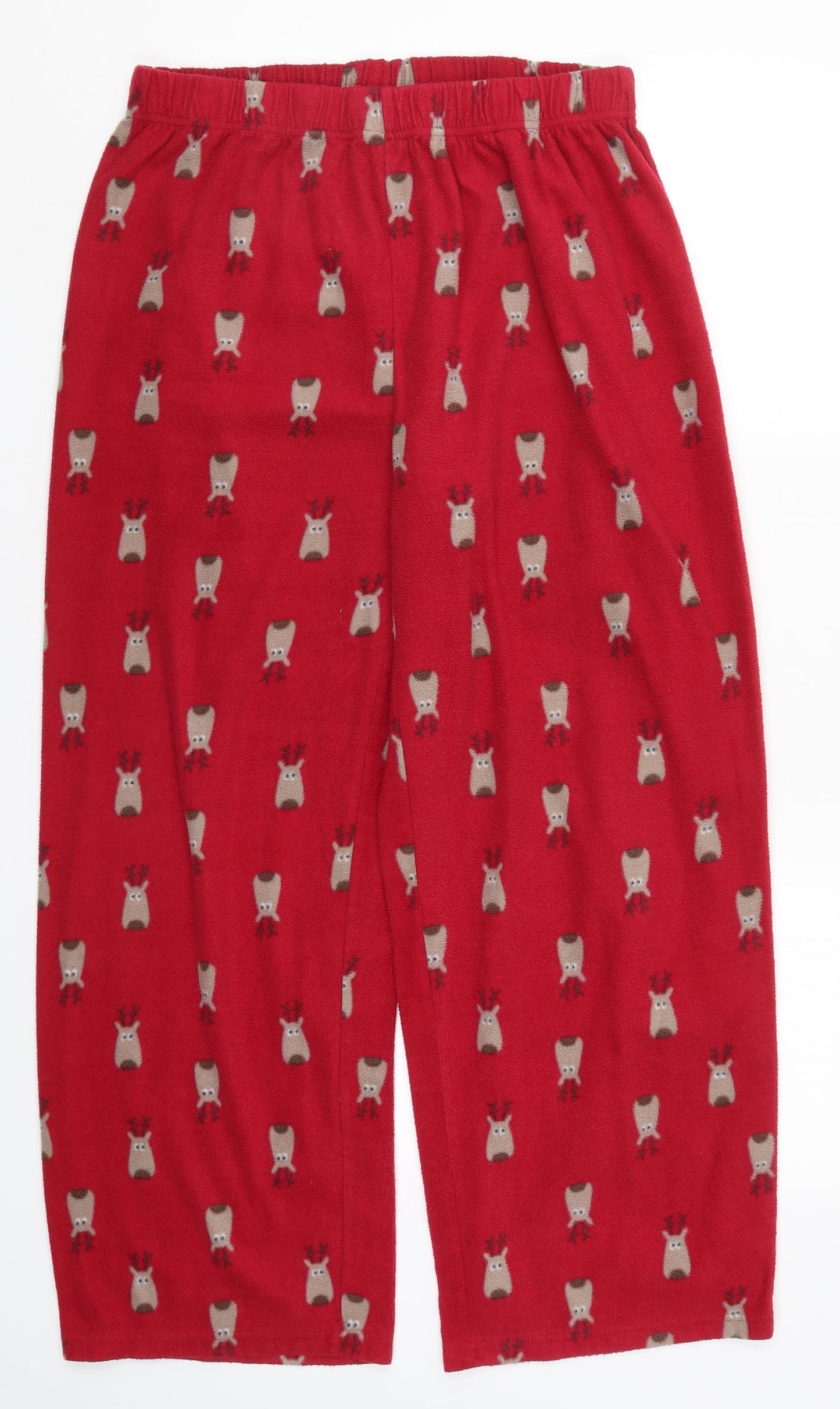 Preworn Womens Red Geometric  Trousers  Size 14 L27 in - Rudolph Loungewear