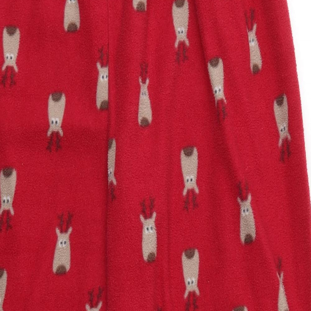 Preworn Womens Red Geometric  Trousers  Size 14 L27 in - Rudolph Loungewear