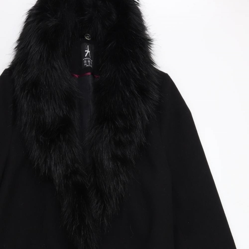 Atmosphere Womens Black   Overcoat Coat Size 14