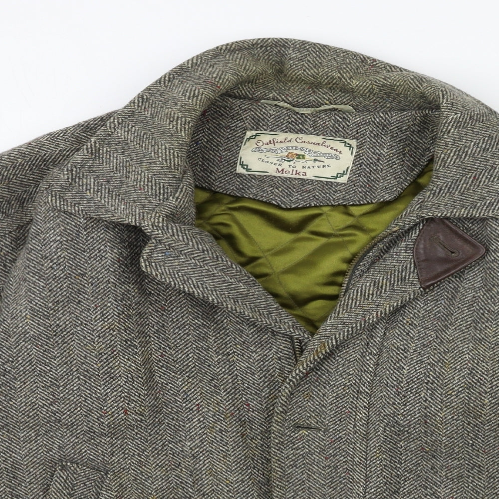 Melka Mens Grey   Overcoat Coat Size L