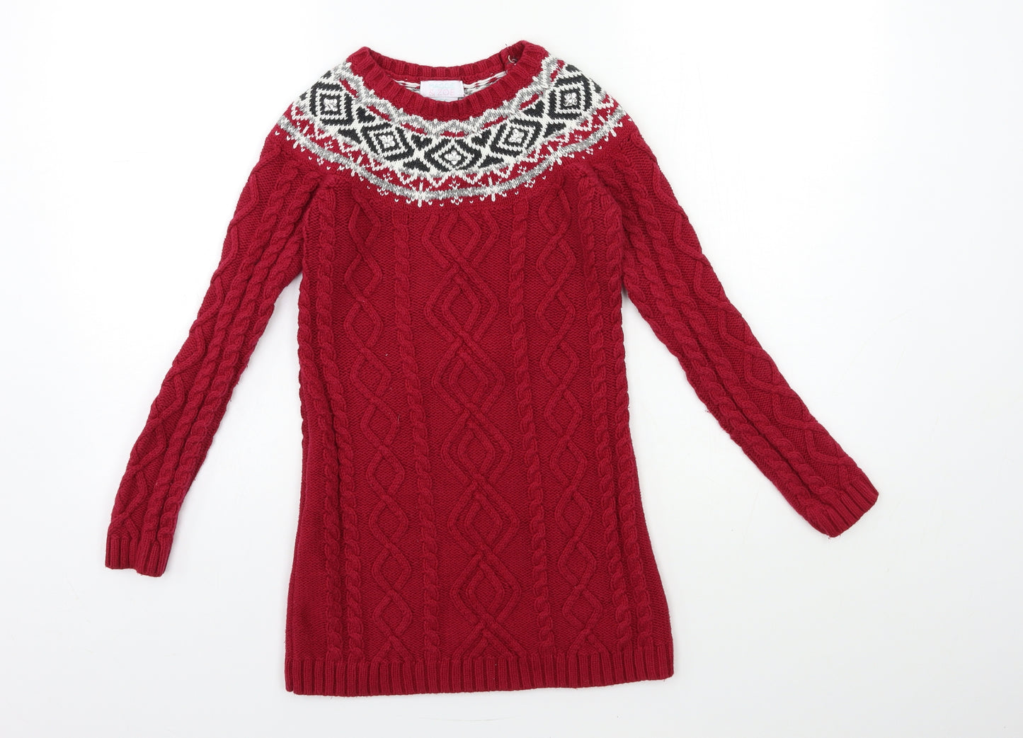 Maggie & Zoe Girls Red  Knit Jumper Dress  Size 7-8 Years
