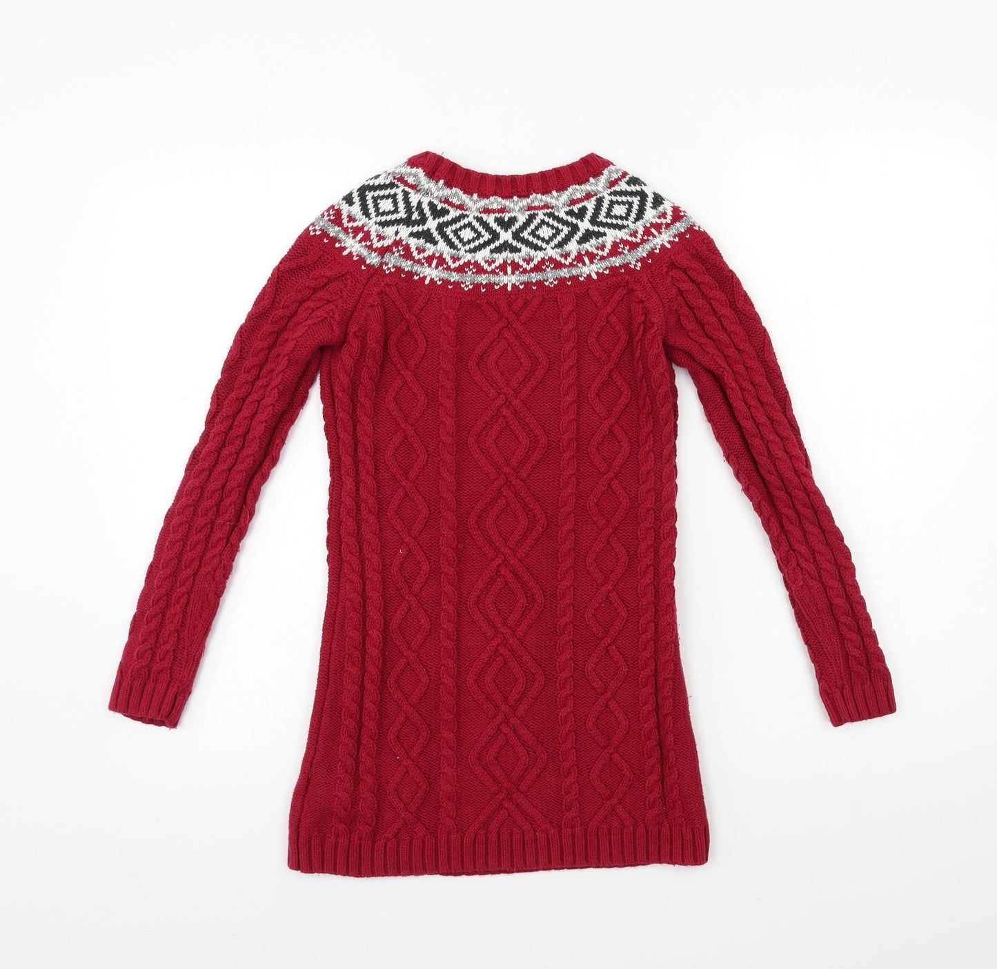 Maggie & Zoe Girls Red  Knit Jumper Dress  Size 7-8 Years