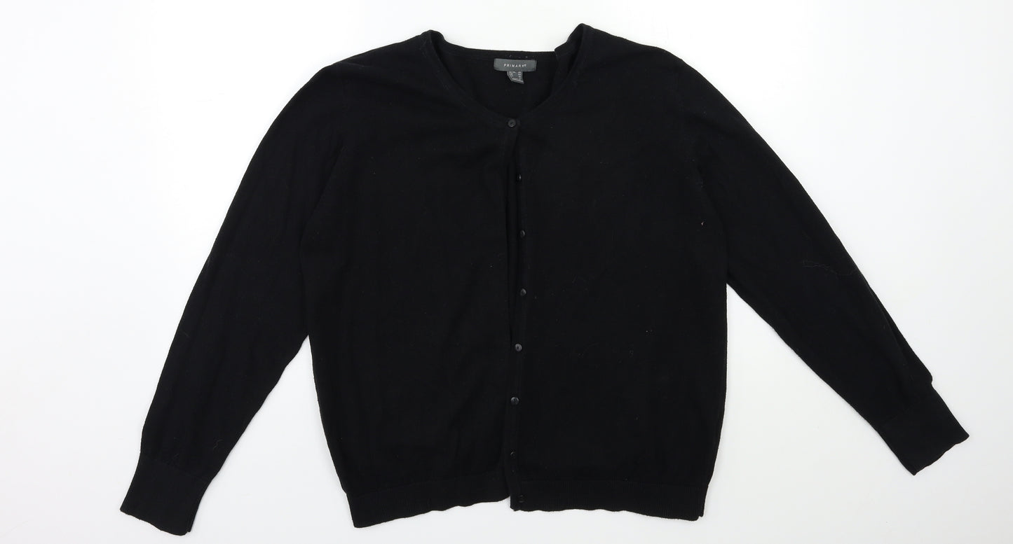 Primark Womens Black  Knit Cardigan Jumper Size 20