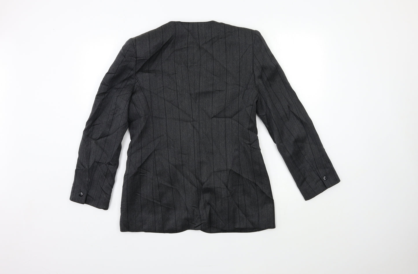 Country Casuals Womens Grey Striped  Jacket Suit Jacket Size 12
