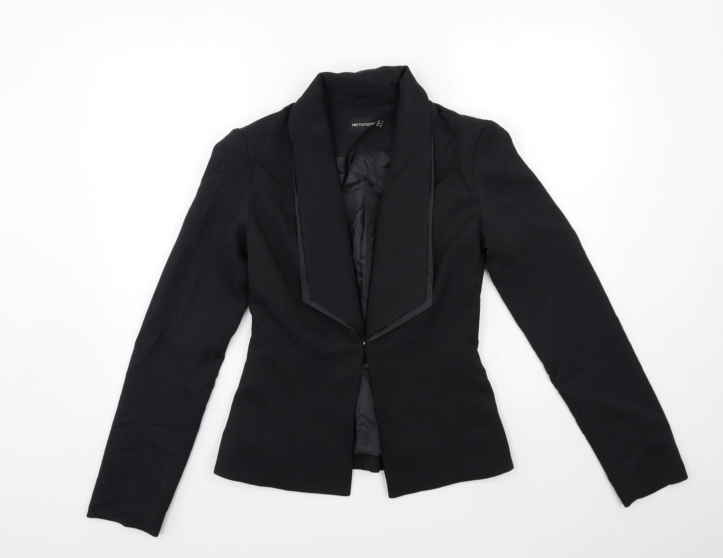 PRETTYLITTLETHING Womens Black   Jacket Blazer Size 8