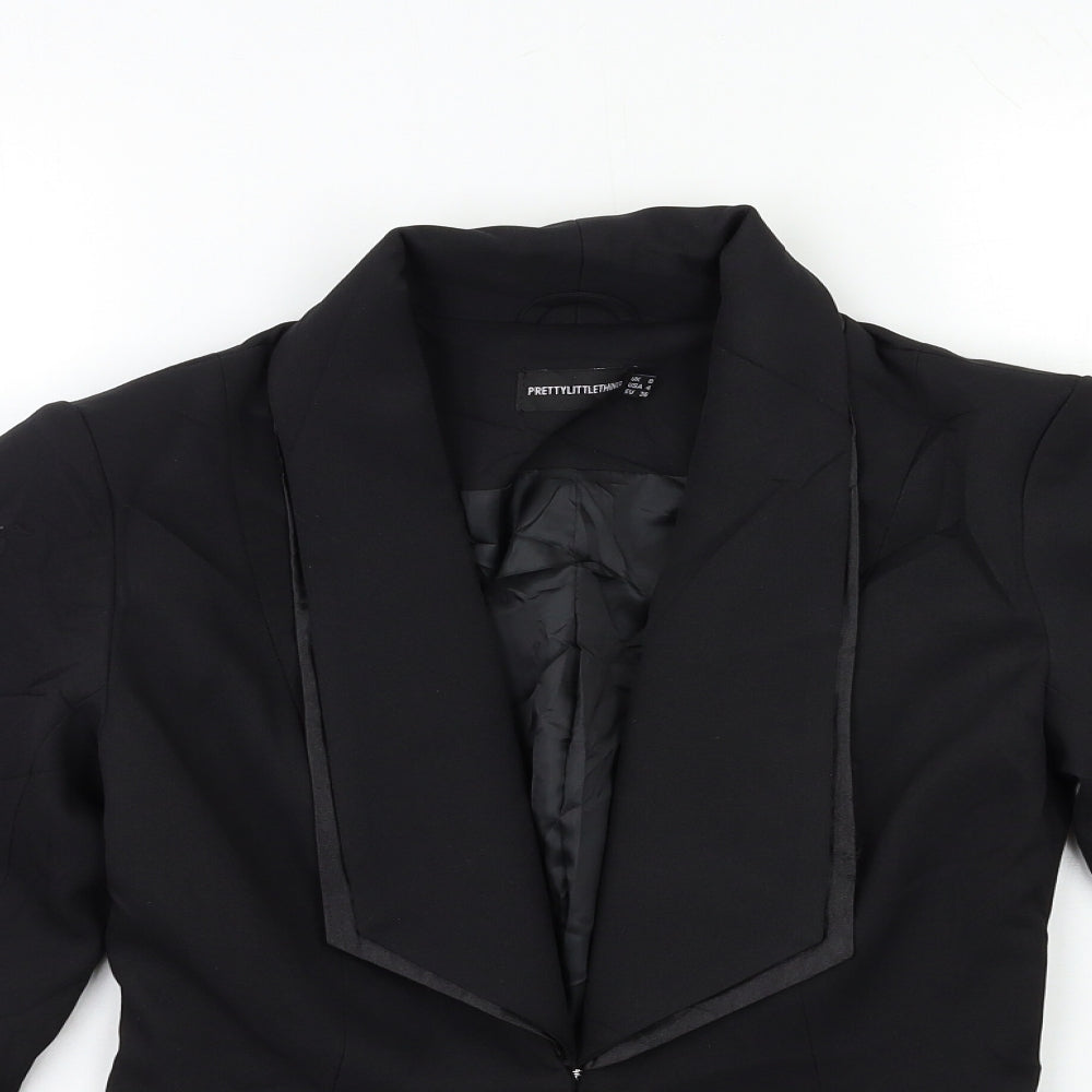 PRETTYLITTLETHING Womens Black   Jacket Blazer Size 8