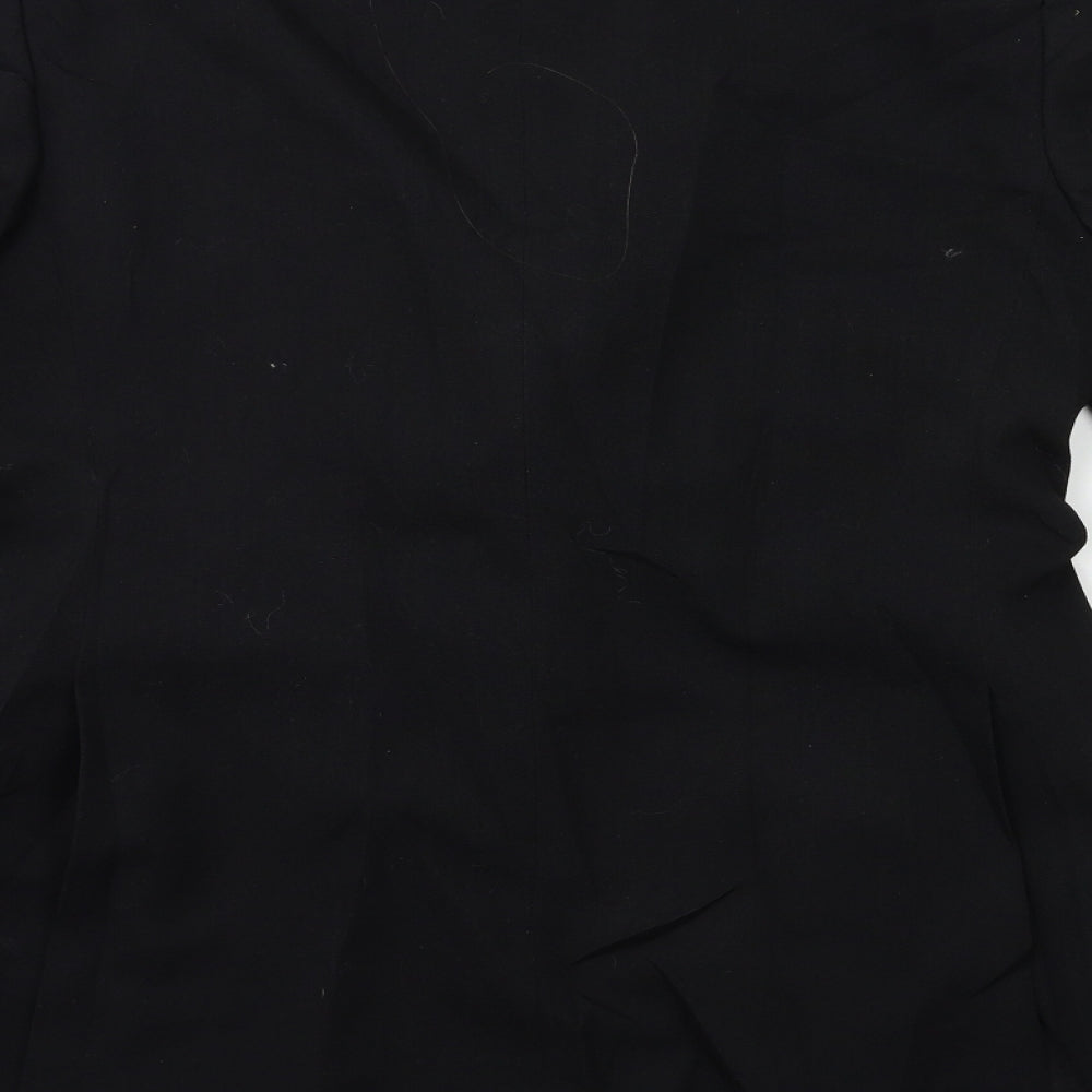 Preworn Mens Black  Rayon Jacket Suit Jacket Size 38