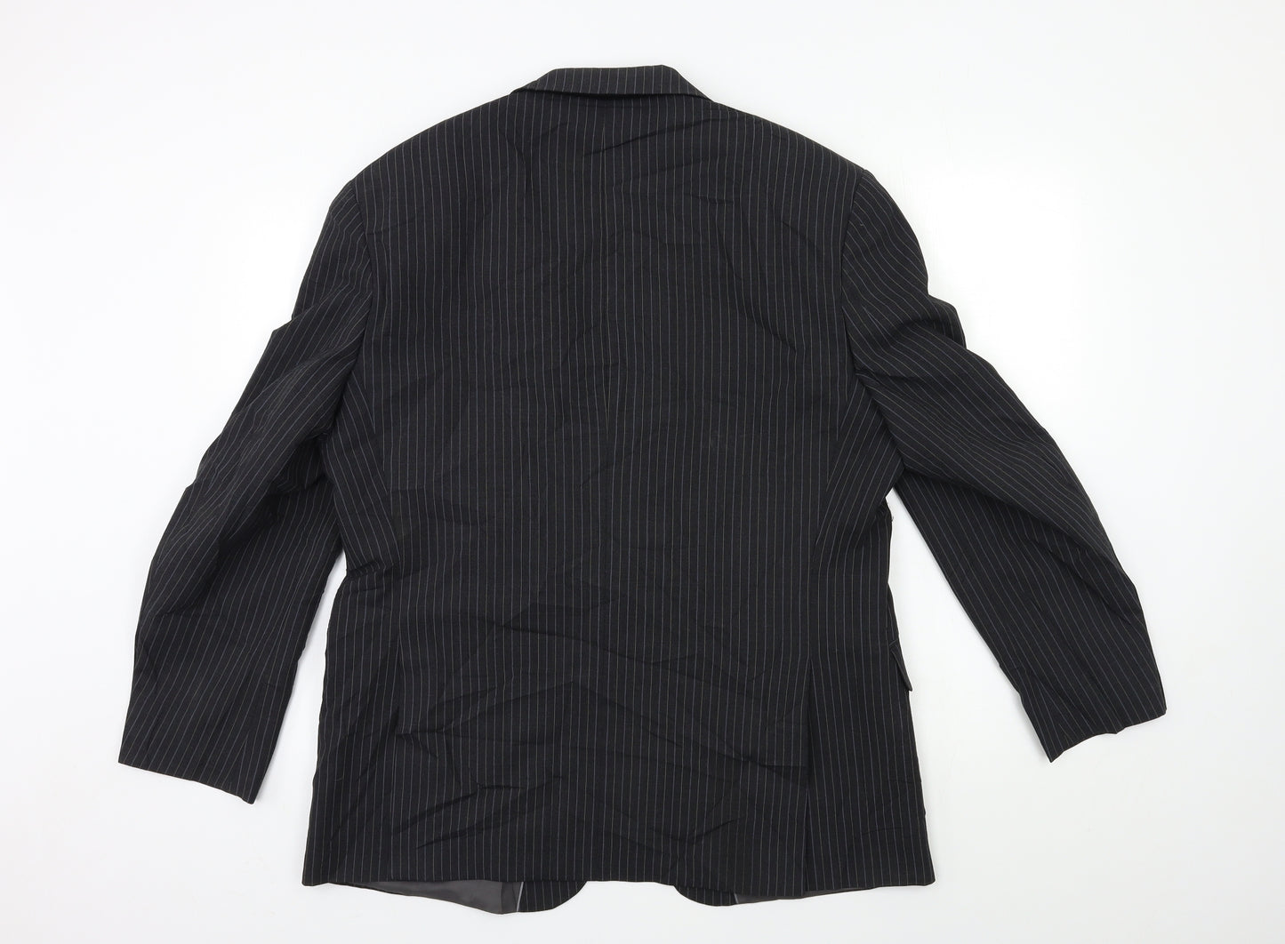 Marks and Spencer Mens Black Striped  Jacket Suit Jacket Size 42