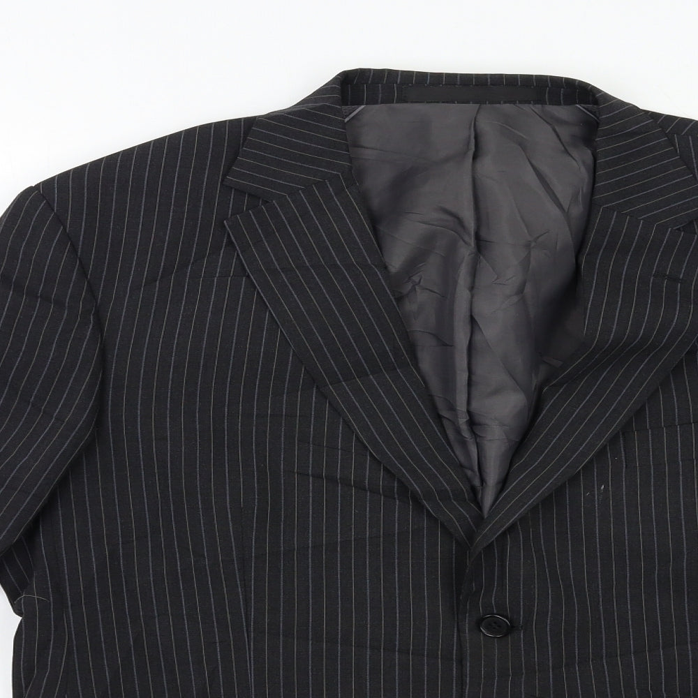 Marks and Spencer Mens Black Striped  Jacket Suit Jacket Size 42